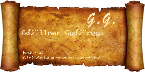 Göllner Györgyi névjegykártya